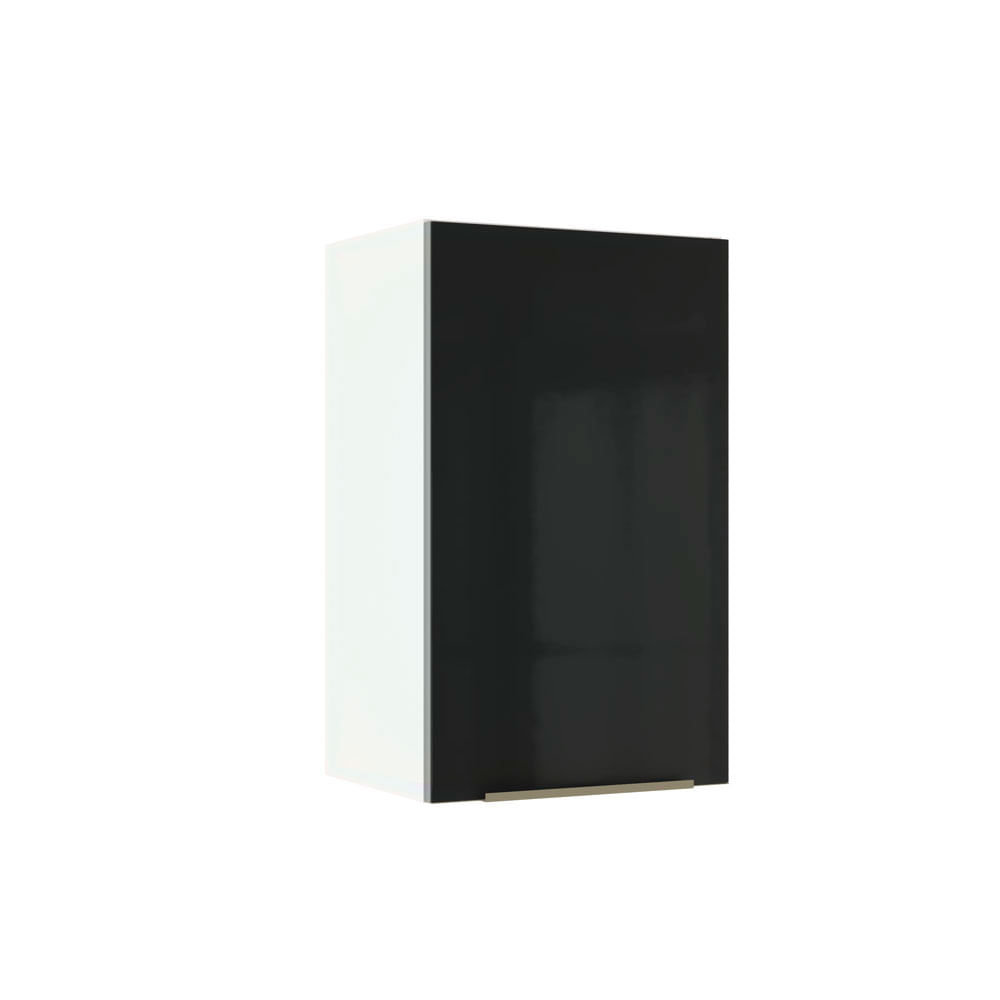 Image of Armário Aéreo Madesa Lux 40 cm 1 Porta Branco/Preto